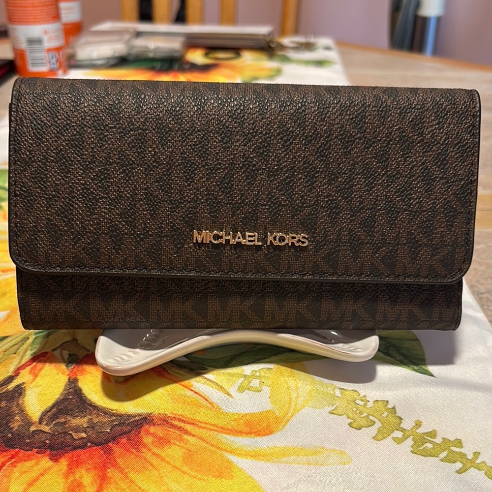 Michael Kors Dark Brown Clutch Wallet